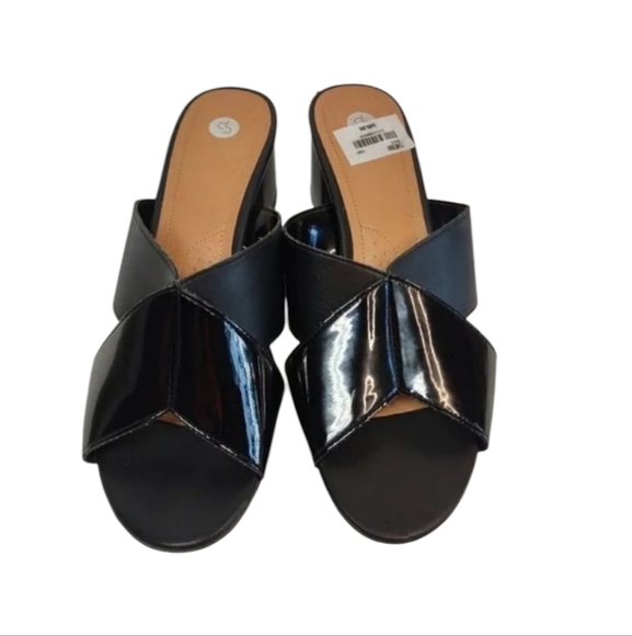 CP Women's Black Slip-On High Heel Sandals Size 8M NWOT - Picture 3 of 11
